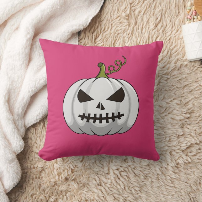 Halloween Pumpkin Pillow, Cute & Spooky Fall Decor Kudde (Filt)