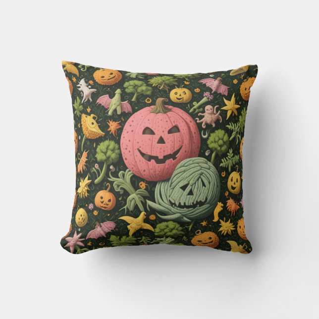 Halloween Pumpkin Pillow Kudde (Framsida)