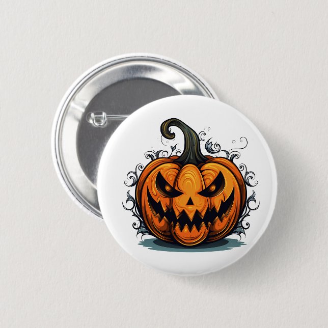 Halloween Pumpkin Pin Knapp (Framsida & baksida)