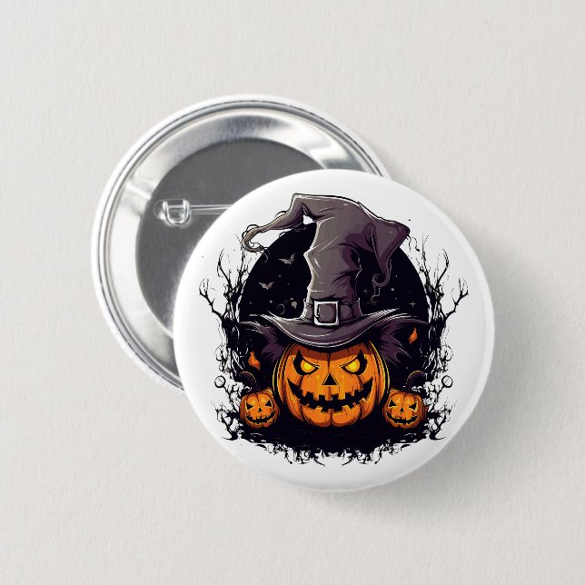 Halloween Pumpkin Pin Knapp (Framsida & baksida)