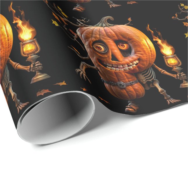 Halloween Pumpkin Presentpapper (Rullad Hörn)