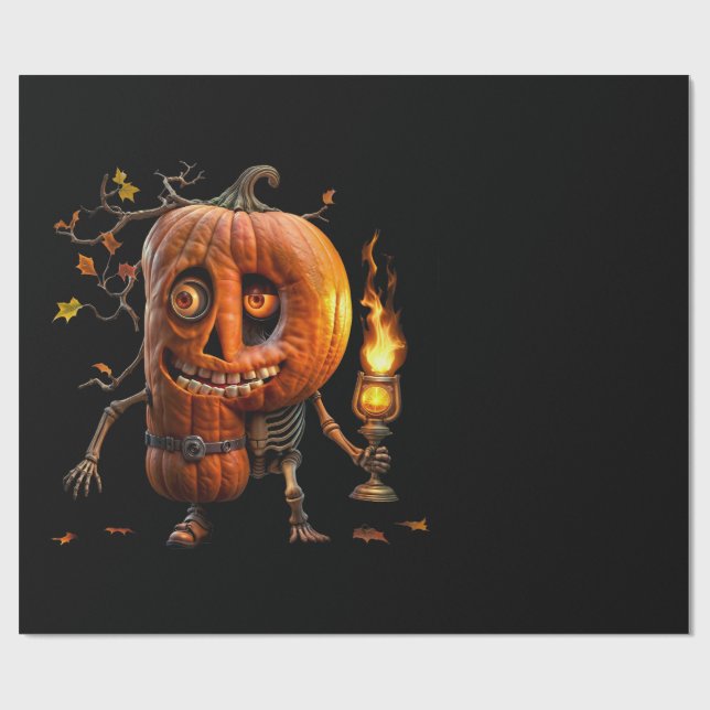 Halloween Pumpkin Presentpapper (Platt)