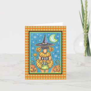 HALLOWEEN PUMPKIN PUDEL NOTE CARD Verse Kort