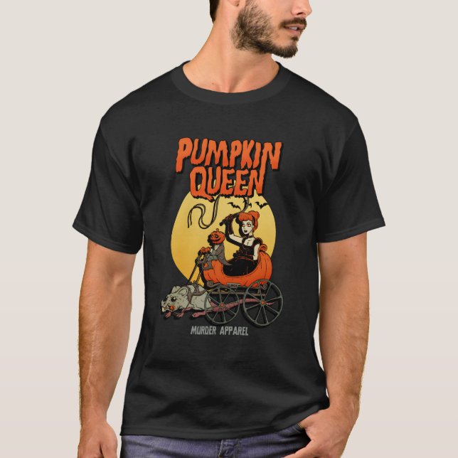 Halloween Pumpkin Queen Spooky Season T Shirt (Framsida)