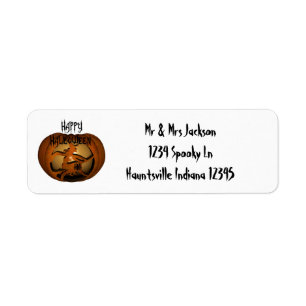 Halloween Pumpkin Returadress Etikett