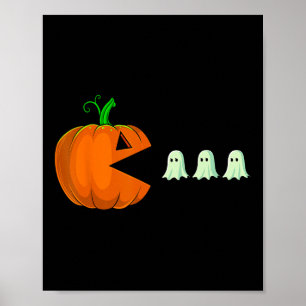 Halloween Pumpkin Roligt Spöken Boys Kids Women Ma Poster
