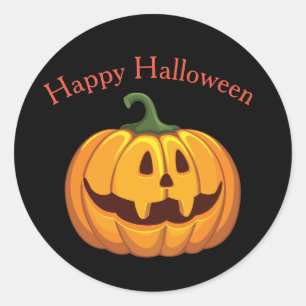 Halloween Pumpkin Round Sticker Runt Klistermärke