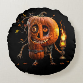 Halloween Pumpkin Rund Kudde