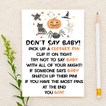 Halloween Pumpkin säger inte babykläder Brevpapper<br><div class="desc">Det här är ett Halloween-temat Säg inte Baby! Baby Shower-spel. *Säg inte Baby! - Köp kläder stift. Varje gäst samlar in en klädesplagg och klipper den på sina kläder. När en gäst fångar någon som säger ord "baby", kan de ta den där personen. Den som har mest stift i slutet...</div>