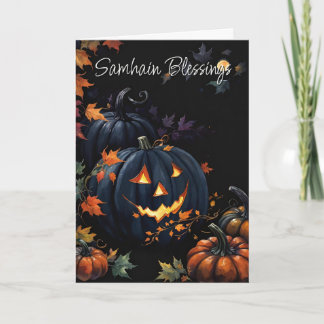 Halloween Pumpkin Samhain Night Pagan Blessings Kort