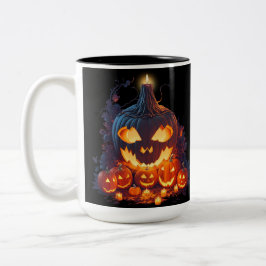 Halloween Pumpkin Scary-artikel Två-Tonad Mugg