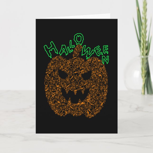 Halloween Pumpkin Scary Bike Kort (Framsida)