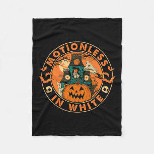 Halloween Pumpkin Scary Roligt Motionlesses in Whi Fleecefilt