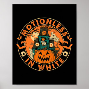 Halloween Pumpkin Scary Roligt Motionlesses in Whi Poster