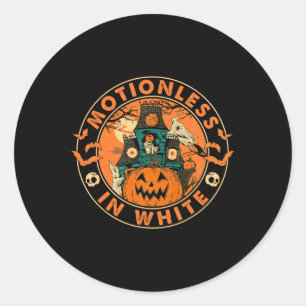 Halloween Pumpkin Scary Roligt Motionlesses in Whi Runt Klistermärke