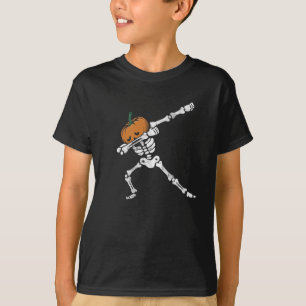 Halloween Pumpkin Skeleton Dab Pose T Shirt