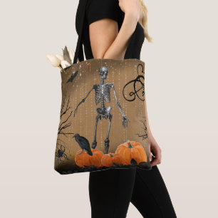 Halloween Pumpkin Skeleton Tygkasse