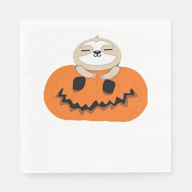 Halloween Pumpkin Sloth Classic T-Shirt Pappersservett (Framsidan)