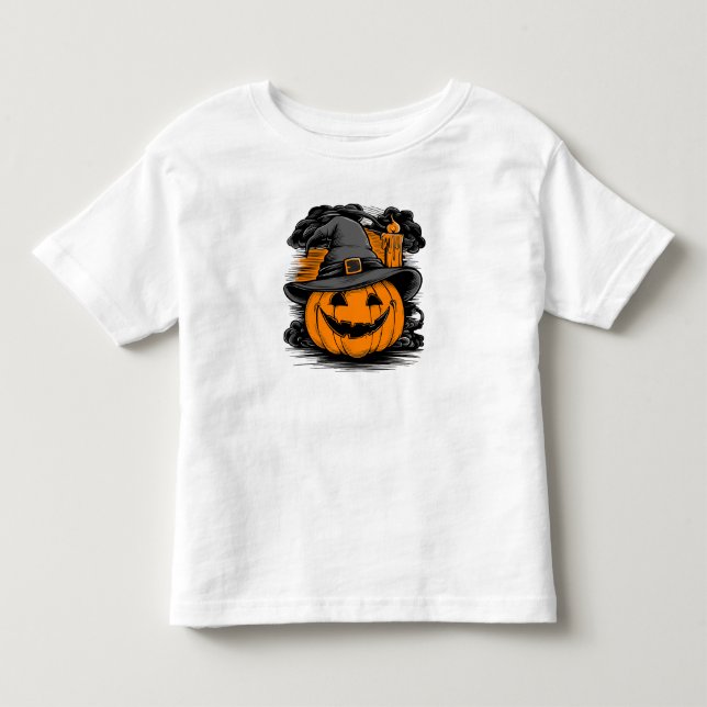 Halloween Pumpkin Småbarn T Shirt (Framsida)