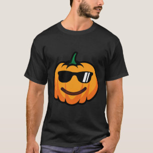 Halloween Pumpkin Smile Ansikte Sungles Costume Fu T Shirt