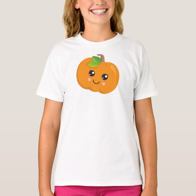 Halloween Pumpkin, Smiling Pumpkin, Bus eller godi T Shirt (Framsida)