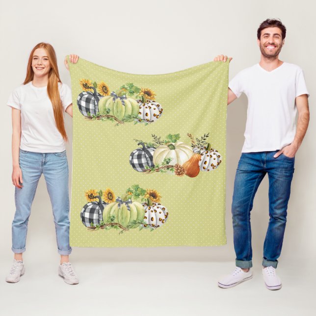 Halloween Pumpkin Solros Thanksgiving Play Fleecefilt (På plats)