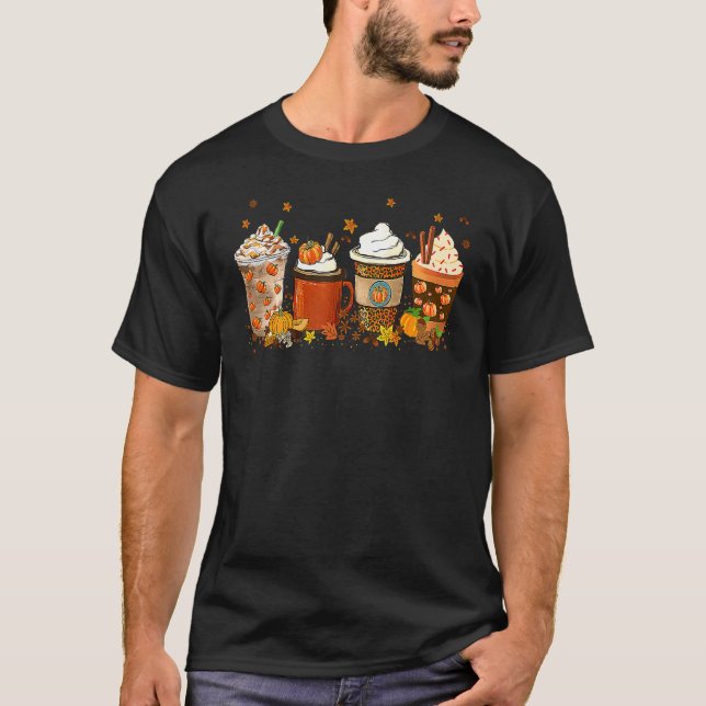 Halloween Pumpkin Spice Latte Fall Coffee Thanksgi T Shirt (Framsida)