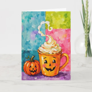 Halloween Pumpkin Spice Latte Kort