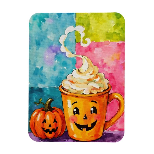 Halloween Pumpkin Spice Latte Magnet (Vertikal)