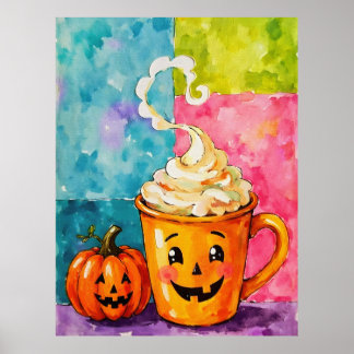 Halloween Pumpkin Spice Latte Poster