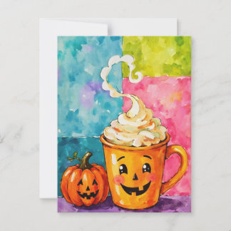 Halloween Pumpkin Spice Latte Vykort