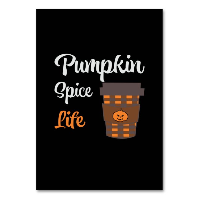 Halloween Pumpkin Spice Life Birthday Bordsnummer (Framsidan)