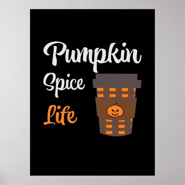 Halloween Pumpkin Spice Life Birthday Poster (Framsidan)