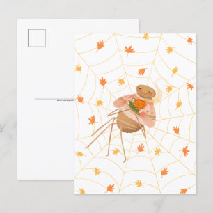 Halloween Pumpkin Spice Mysigt Spider Vykort