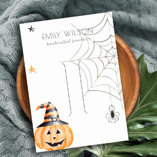 Halloween Pumpkin Spindelnät Hair Clip Visning Visitkort