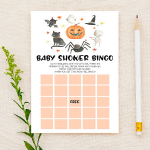 Halloween Pumpkin Spooky Bingo Baby Shower-spel Brevpapper
