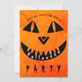 Halloween Pumpkin Spooky Typography Party Inbjudningar