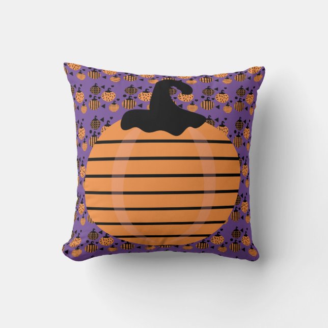 Halloween Pumpkin Sprinkles Confetti-Orange Kudde (Framsida)