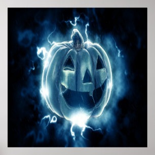 Halloween Pumpkin Steam Tapet Design Poster