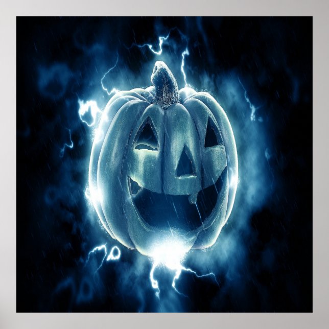 Halloween Pumpkin Steam Tapet Design Poster (Framsidan)