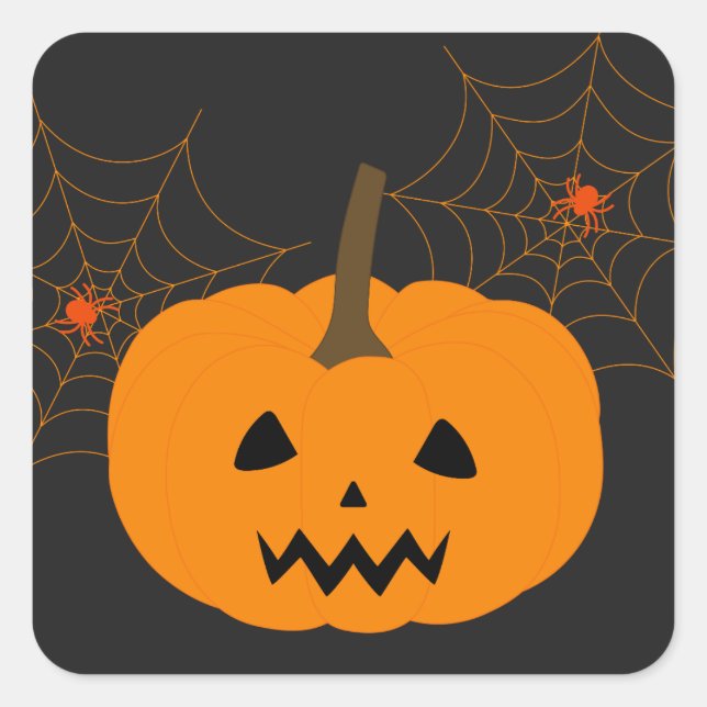Halloween Pumpkin Sticker Fyrkantigt Klistermärke (Framsida)