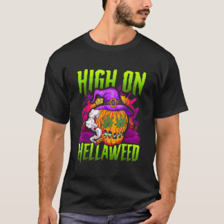 Halloween Pumpkin Stoner Ogräs Joint Smoking TShir T Shirt