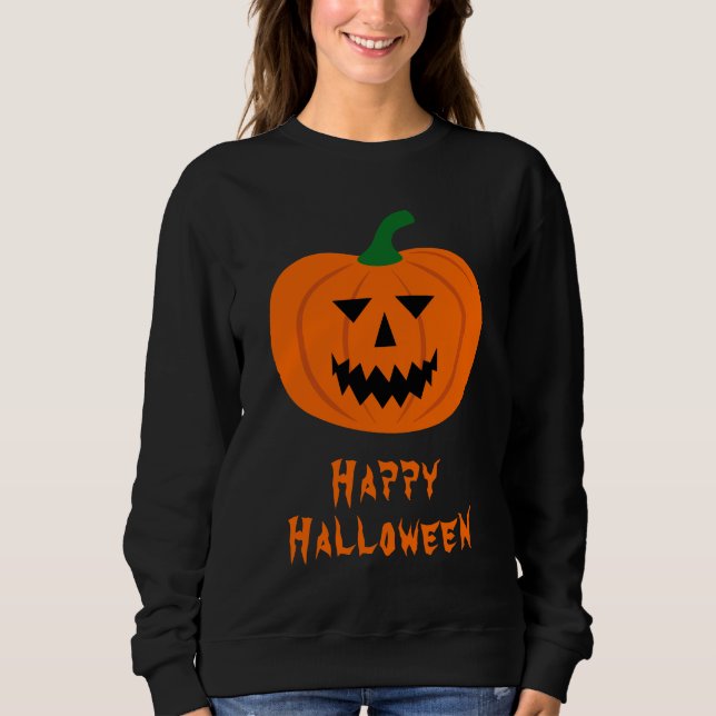 Halloween Pumpkin Sweatshirt T Shirt (Framsida)