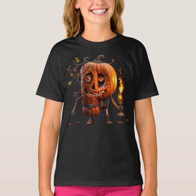 Halloween Pumpkin T Shirt (Framsida)