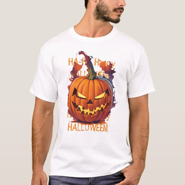 Halloween Pumpkin T Shirt (Framsida)