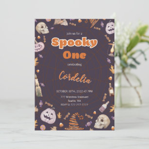 Halloween Pumpkin-talesman en födelsedagsinbjudan Inbjudningar