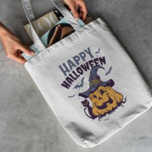 Halloween Pumpkin Tote Bag Tygkasse