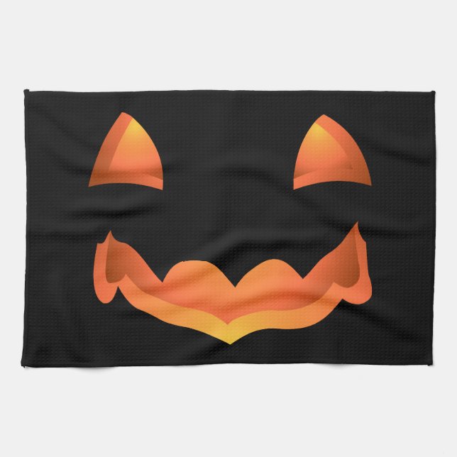 Halloween Pumpkin Towel Jack-O-Lantern Tea Towels Kökshandduk (Horisontell)