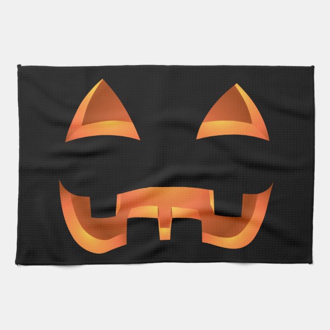 Halloween Pumpkin Towel Jack-O-Lantern Tea Towels Kökshandduk (Horisontell)
