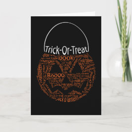 Halloween Pumpkin Typography Orange Black Kort